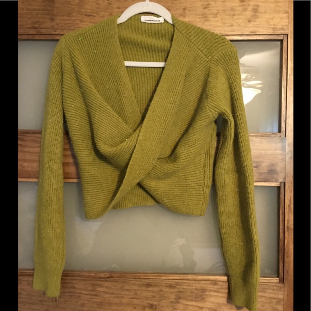 Goodnight Macaroon twist front sweater Green S